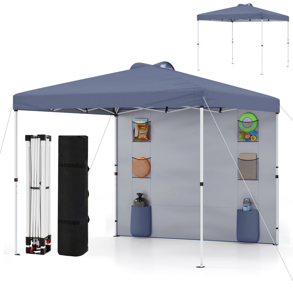 10 x 10 FT Pop up Canopy Tent with Sidewall 6 Pockets Instant Setup Commercial Gazebo-Gray - Gallery View 1 of 1