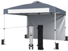 Foldable 10 x 10 feet gray pop-up canopy with adjustable height, portable bag, and detachable sidewall for outdoor events.