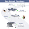 Foldable 10 x 10 feet gray pop-up canopy with adjustable height, ideal for outdoor events and easy to transport.