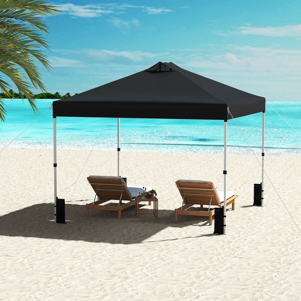 10 x 10 Feet Outdoor Commercial Pop up Canopy Tent-Black - Gallery View 1 of 11