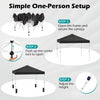 Step-by-step setup guide for the 10 x 10 feet black outdoor pop-up canopy tent with adjustable height.