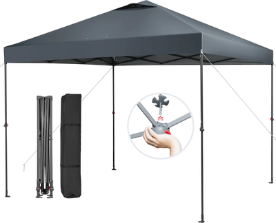 Costway 10' x 10' Foldable Outdoor Instant Pop-Up Canopy Gray 78194362 New