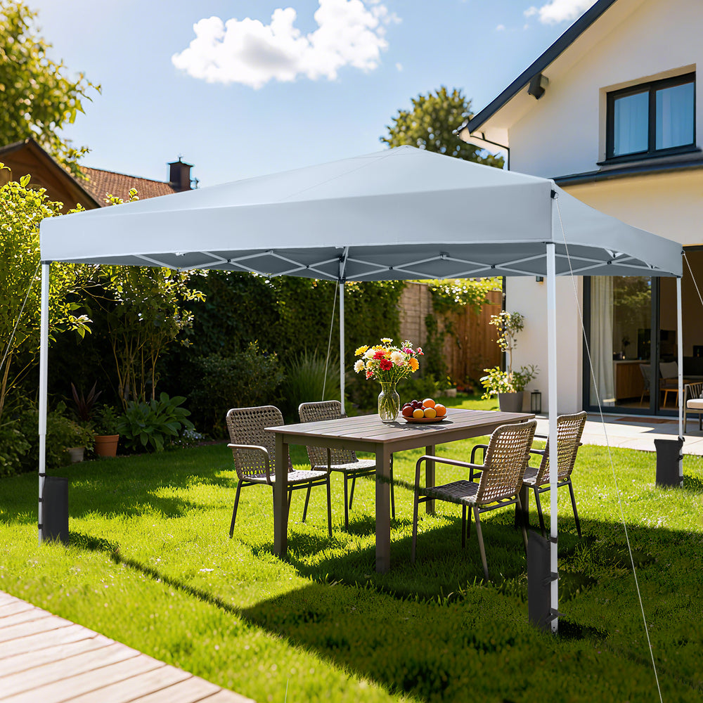 10 x 10 Feet Pop up Canopy Tent with Carrying Bag and 4 Sandbags-Gray - Gallery View 1 of 11