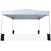 10 x 10 feet pop-up canopy tent in white with portable carrying bag and 4 sandbags for stability at outdoor events.
