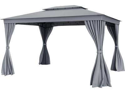 Costway 10' x 13' Patio Gazebo Double Roof Mesh Netting Privacy Curtains 32485583 New