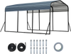Heavy-duty 10 x 14.5 FT galvanized steel carport with waterproof roof, ideal for outdoor vehicle and tool storage.