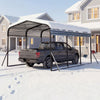 Heavy-duty 10 x 14.5 FT galvanized steel carport with waterproof roof, providing all-weather protection for trucks and.