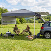 10 x 17 Feet Pop Up Canopy Tent with Dual Adjustable Awnings-Gray - Gallery View 1 of 11