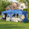 10 x 20 FT Pop Up Canopy Tent with 6 Sidewalls and Adjustable Height-Blue - Gallery View 1 of 11