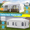 Pop up canopy tent with 6 sidewalls, adjustable height, and water-resistant 210D Oxford fabric for outdoor events.