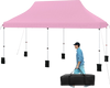 Pink 10 x 20 ft pop-up canopy tent with adjustable height, ideal for outdoor events and easy to transport with carry.