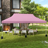 Pink 10 x 20 ft pop-up canopy tent with adjustable height, perfect for outdoor events and gatherings.