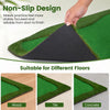 Golf putting green mat measuring 10 x 3.5ft with non-slip backing, suitable for wood, tile, and concrete floors.