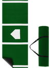 Baseball and softball hitting mat with home plate markings, green artificial grass, and anti-slip rubber backing for.