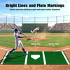 Baseball and softball hitting mat with home plate, featuring bright lines for accurate practice, ideal for indoor or.