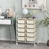 10-Drawer Rolling Storage Cart-White - Gallery View 1 of 10