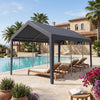 Gray 10x20 FT portable garage with robust steel frame, waterproof PE cover, and dual doors for versatile outdoor storage.