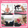Folding exercise mat in black and pink, 10x4 feet, ideal for yoga, gymnastics, and kids' playtime activities.