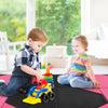 Children playing on a black and pink 10x4 folding exercise mat, ideal for home use and activities like gymnastics.