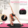 Folding exercise mat in black and pink, featuring high-density EPE foam, ideal for gymnastics and safe workouts.