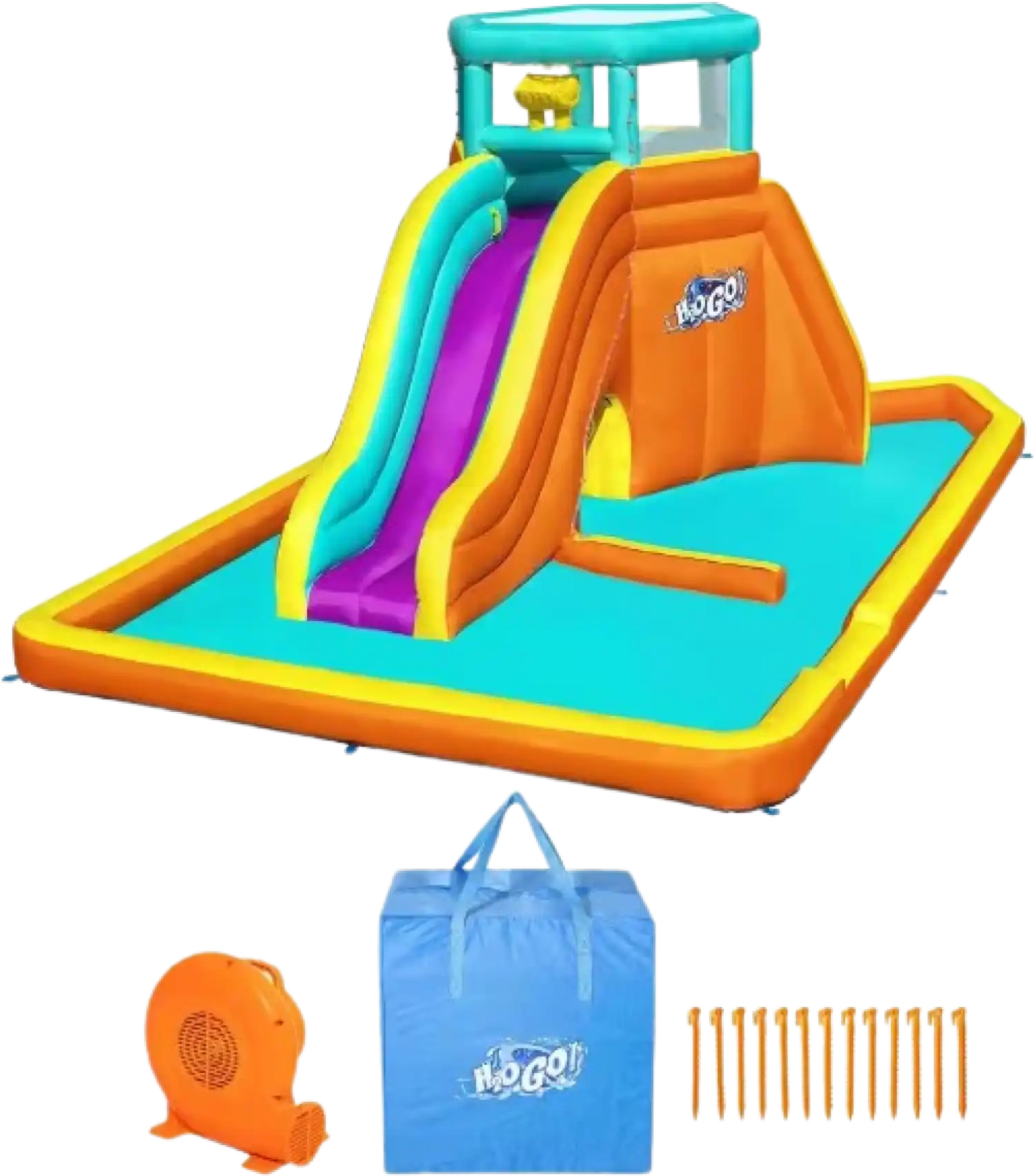 Bestway H2OGO Inflatable Water Park Tidal Tower Slide with Air Blower New