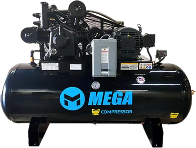 Mega Compressor MP-15120H3-U Air Compressor 120 Gallon 15 HP 175 PSI 208/230V 3 Phase Two Stage Electric Start New