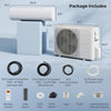 Mini split air conditioner and heater pump system with remote control, designed for efficient cooling and heating up to.