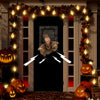 Sound-activated Halloween hanging animated zombie prisoner decoration with a terrifying face and moving features for.