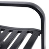 Close-up of the steel frame and PVC backrest mesh of the outdoor bench deck, showcasing its sturdy construction.