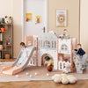 All-in-1 Toddler Slide Playset Playground with Tunnel and Ladder and Basketball-Pink - Gallery View 1 of 10