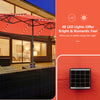11-piece patio dining set featuring a 15 ft LED umbrella with beige cushions, perfect for outdoor dining and ambiance.