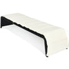 Adjustable patio rattan lounge chair with removable white cushion, perfect for outdoor relaxation by the pool or garden.