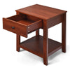 Nightstand featuring a spacious top and open shelf, crafted from premium particleboard, perfect for versatile room.