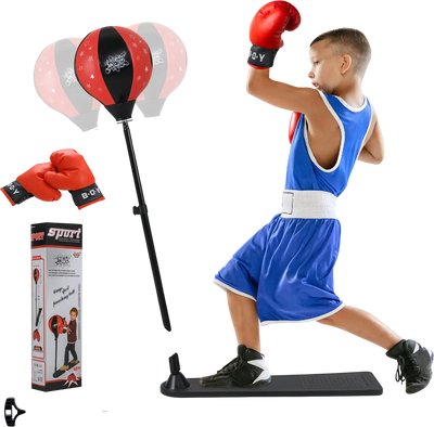 Costway Kids Punching Bag Adjustable Stand Boxing Gloves 06795234 New