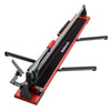 Manual 48-inch tile cutter with tungsten carbide blade, adjustable side brackets, and ergonomic handle for accurate.