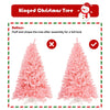 7.5 feet pink hinged artificial Christmas tree with full-bodied design, perfect for festive decorations in homes and.