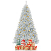 Silver tinsel Christmas tree with 1258 branch tips, ideal for indoor and outdoor holiday decoration.