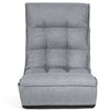 Gray folding lazy sofa chair with four adjustable positions, featuring a comfortable cushioned seat for versatile use.