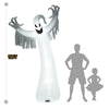 12 feet Halloween inflatable spooky ghost with LED lights, perfect for outdoor decor and nighttime displays.