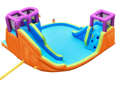 Costway 6-in-1 Inflatable Dual Water Slide Bounce House 52976830 New
