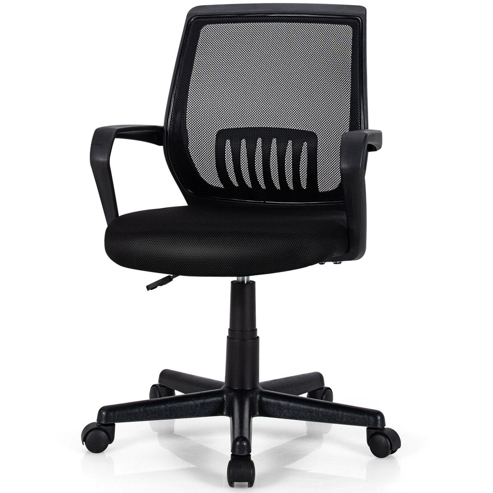 Mid-back mesh executive chair with lumbar support, height adjustable, and 360° swivel for office or home use.