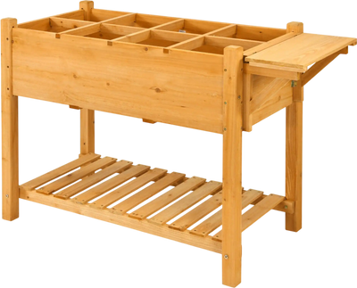 Costway Elevated Planter Box Kit w/ 8 Grids Folding Tabletop 29605783 New
