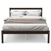 Modern Bed Frame with Wooden Headboard and Plywood Slat Support - Gallery View 7 of 12