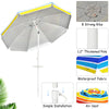 Multicolor 7.2ft portable beach umbrella with tilt mechanism, sand anchor, and waterproof fabric for optimal sun.