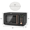 700W retro countertop microwave oven with 5 power levels and 360° rotating glass turntable, ideal for small spaces.