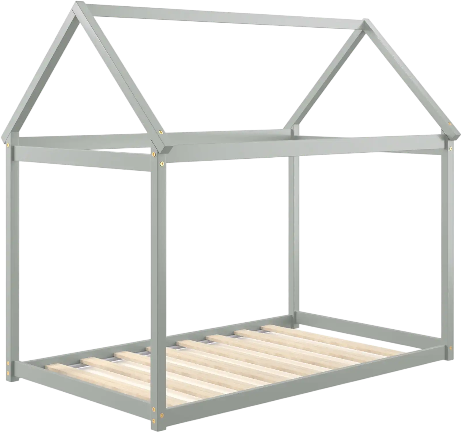 Costway Twin Kids House Bed Wood Frame Roof 98054617 New