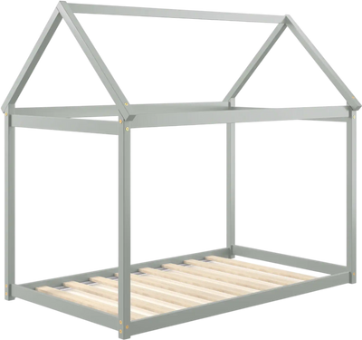 Costway Twin Kids House Bed Wood Frame Roof 98054617 New