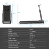 Compact folding treadmill in black with touch screen, 3.0HP motor, and shock-absorbing running belt for home exercise.