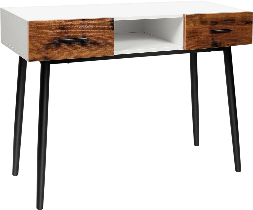 42 Inch Industrial Console Table with 2 Drawers for Entryway Hallway