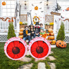 Two 3-foot Halloween inflatable eyeballs with bloodshot patterns, featuring LED lights for a spooky outdoor display.